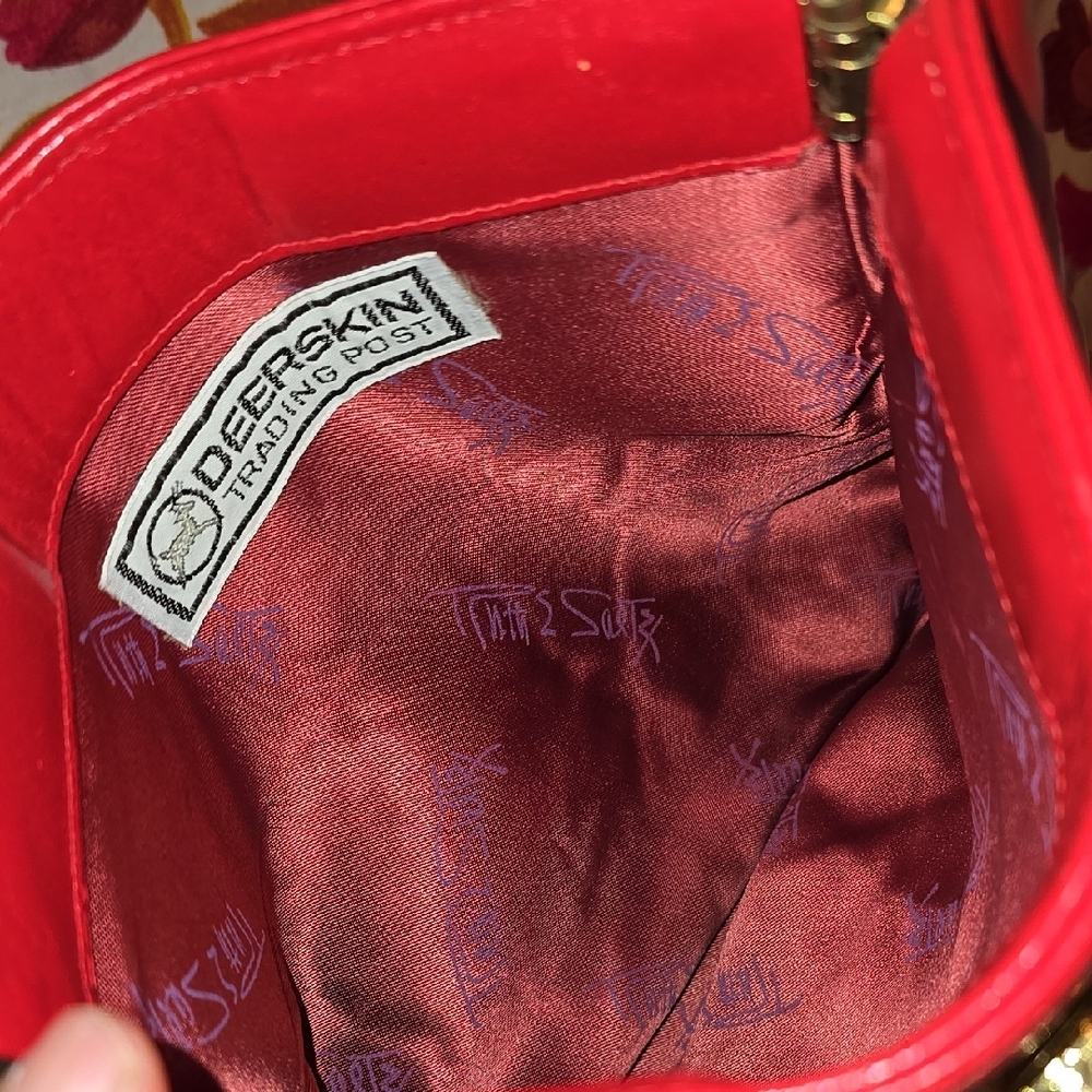 Red Leather Ruth Saetz Shoulder Bag - Picture 6 of 7